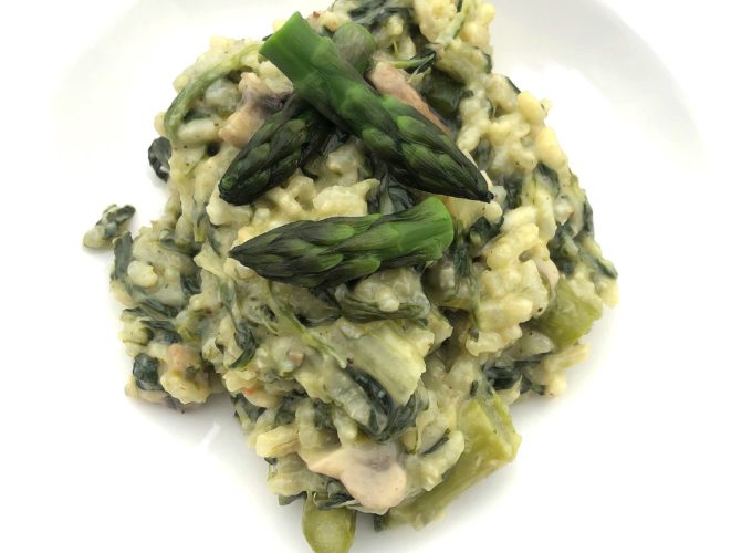 Risotto verde con formaggio Morbier